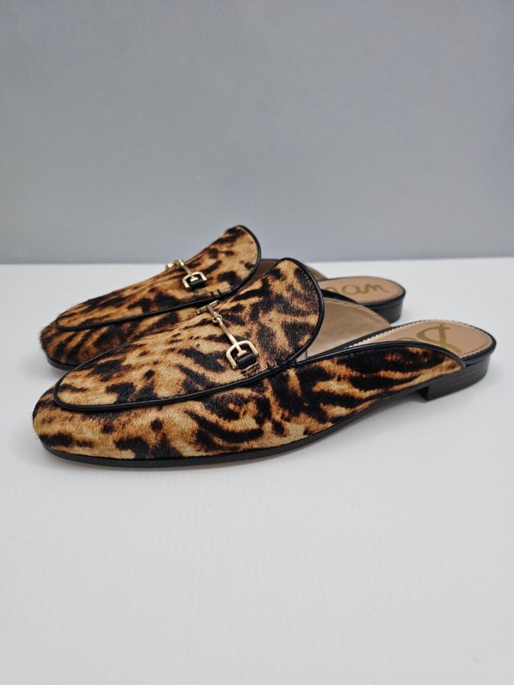 Sam Edelman Linnie Mule Bit Loafer Womens 10.5 Tiger Print Cow Hair Leather